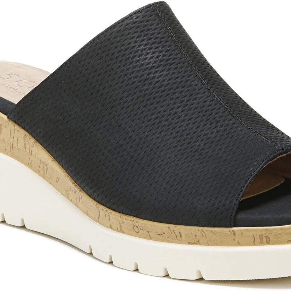Women's Wedge Sandals Cork Accent Platform Slip On Summer Casual Comfort